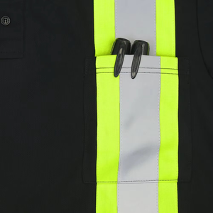 2025 Polo sur mesure bonne qualité hommes haute visibilité à manches courtes réfléchissant sécurité hiver haute visibilité t-shirt vêtements de travail t-shirts - Product Image 3