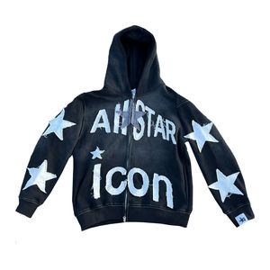 Sudadera con capucha de algodón grueso con serigrafía personalizada, jersey de invierno con lavado ácido desgastado de gran tamaño, fabricantes para hombres - Product Image 1