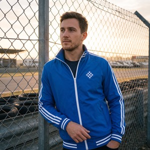 Veste de survêtement personnalisée en nylon à rayures raglan, bandes à carreaux brodées, style streetwear de course, vente en gros OEM - Product Image 5