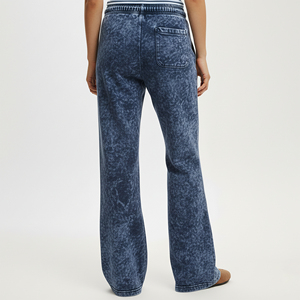 Pantalones Deportivos de Estilo Urbano con Estampado de Logotipo Personalizado, Ligeros, Lavados al Ácido, 100% Algodón, Felpa Francesa, Estilo Campana - Product Image 2