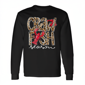 Camiseta de manga larga con estampado de leopardo Crawfish Season, tema Cajun Boil - Product Image 2