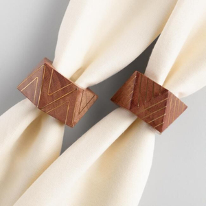 Porte-serviettes décoratifs de table au design unique Anneaux de serviette en bois de la meilleure qualité pour accessoires de décoration de table à manger élégants - Product Image 2