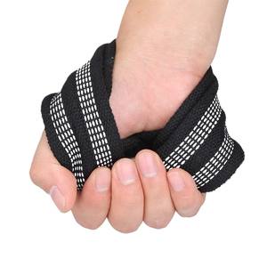 Sangles de musculation en coton avec logo personnalisé Misha Sports Fitness, forme 8, enveloppe de poignet, haute élasticité, fermeture à pression, unisexe, pour la musculation - Product Image 4