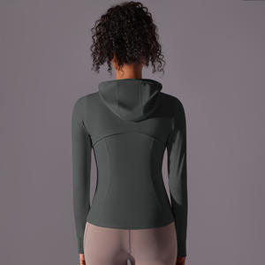 Chaquetas Deportivas Ajustadas para Mujer, Chaqueta de Yoga Delgada con Cremallera Completa y Manga Larga, Chaquetas Atléticas con Bolsillos con Cremallera - Product Image 6