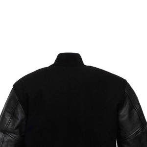 Chaquetas universitarias negras puras de alta calidad para hombre Chaqueta universitaria Letterman escolar de material de lana y cuero - Product Image 6