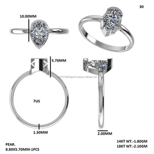 Pear Cut Moissanite Engagement <b>Ring</b> <b>925</b> <b>Silver</b> Prong Set Solitaire Wedding Jewelry Custom Size - Product Image 6