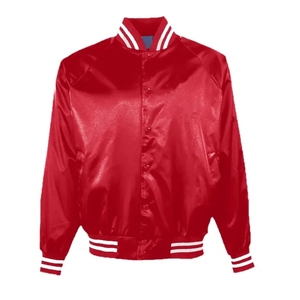 Venta al por mayor de chaquetas de seda satinada de alta calidad, prendas de vestir exteriores de invierno personalizadas, cremallera verde, Vintage, a prueba de viento para hombres y mujeres, nuevo diseño premium - Product Image 4