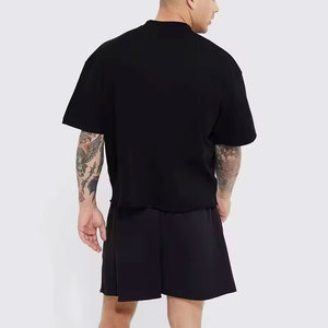 Camiseta clásica extragrande de algodón 100% en blanco y negro para hombre, estilo cuadrado ancho de alta calidad - Product Image 5