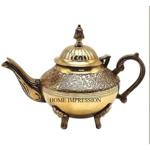 Exclusive Quality Brass Made High Grade Gold Plated Hammered Texture Customization Available Tea Pots Supplies From India - Product Image 4