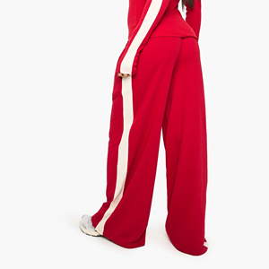 Pantalons de survêtement pour femmes en polyester/coton tendance de l'hiver, logo en dentelle imprimé personnalisé, couleur unie, coupe régulière, pantalon de jogging - Product Image 4