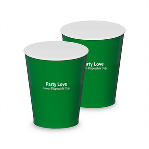 Vasos Desechables Party Love Verdes de 270 ml, Bolsa de 12 Unidades - Product Image 2