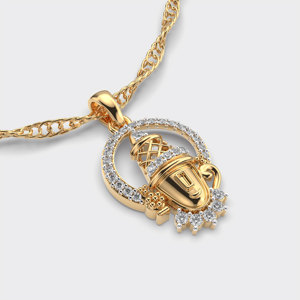 Collar con Colgante de Micrófono Personalizado, Chapado en Oro, con Diamantes CZ, Estilo Hip Hop, para Raperos y Cantantes - Product Image 1