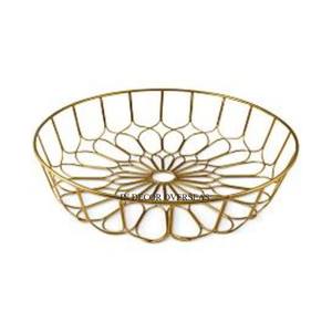 High Grade Gold Plated Premium Quality <b>Metal</b> Wire Made Attractive Look Fruit And Other Items <b>Storage</b> <b>Baskets</b> In Impressive Price - Product Image 2