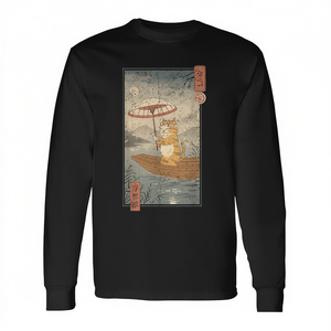 Camiseta vintage de manga larga con diseño de estampado artístico de Neko Boat Edo - Product Image 2