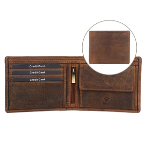 Cartera corta de cuero para hombre con cierre abierto, cadenas bordadas, decoración, forro de algodón, tarjetero, cartera para caballero - Product Image 5