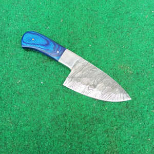 Cuchillo de chef de Damasco hecho a mano, mango de madera Pakka, cuchillo de cocina pequeño de acero de Damasco para deshuesar, cuchillo de cocina con cubierta de cuero - Product Image 2