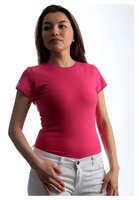T-shirt décontracté pour femme en coton et élasthanne, respirant, écologique, avec décoration perforée, OEM ODM, couleur unie