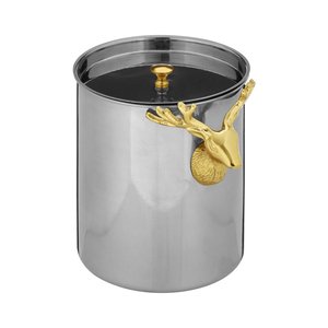 Seau à glace rond en métal argenté brillant de grande taille, design martelé, pour les fêtes, pour refroidir les boissons, seau à champagne sur base ronde - Product Image 6