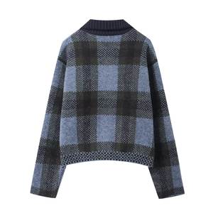 Pull à col en V à manches longues pour femme, en coton 100% de haute qualité, avec logo personnalisé sur le devant, idéal pour l'hiver - Product Image 2