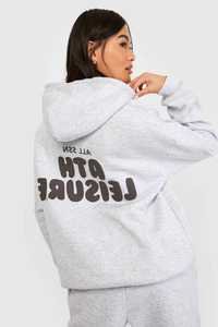 Ensemble de survêtement en molleton respirant à capuche en deux pièces de haute qualité gris cendré pour femmes grande taille décontracté - Product Image 2