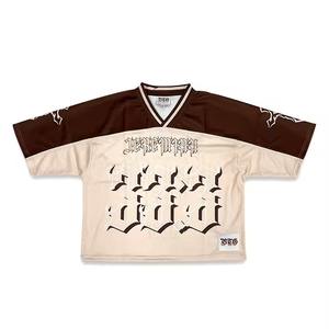 Camiseta extragrande con estampado personalizado, diseño de sublimación, ropa de calle recortada de malla, ropa deportiva clásica de lujo para fútbol, camisetas - Product Image 5