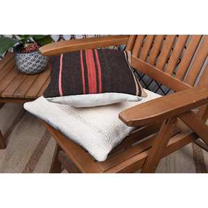 Luxe 12x12 pouces Beige Kilim Patchwork laine oreiller Vintage imprimé fleuri tissé jeter oreiller pour literie et sols Portable - Product Image 4