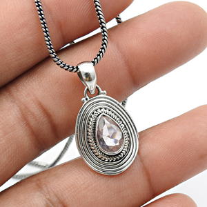 Tendance 925 argent Sterling massif rose CZ pendentifs en pierres précieuses bijoux parfaits pour les mariages Occasions spéciales pour les femmes et les filles - Product Image 3