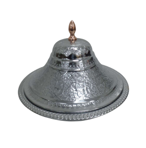 Vente chaude aluminium et fer luxe forme ronde Tajeen avec couvercle et Ghundi F354 cuivre finition Antique à la main - Product Image 6