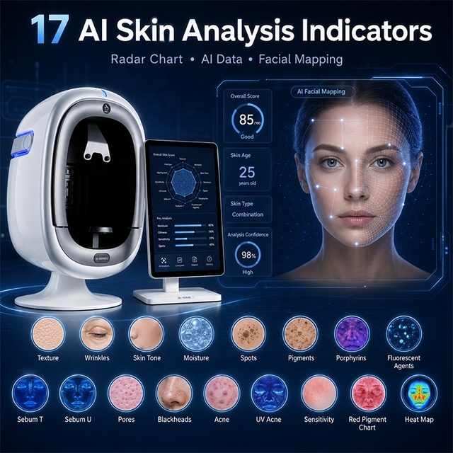 AI Skin Scanner Machine 36MP Multispectral Skin Analysis System Facial Diagnostic Equipment for Beauty Clinic Use