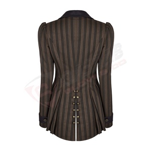 เสื้อโค้ทเอวยาวและกางเกงขาสั้นสำหรับผู้หญิงเสื้อโค้ทสไตล์โกธิคแบบมีปก - Product Image 2