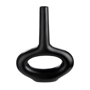 Florero de aluminio decorativo moderno para mesa de boda, tamaño de logotipo personalizado, forma de diseñador medio hueco, lugar decorativo para el hogar - Product Image 1