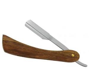 Rasoir professionnel à bord droit avec manche en bois pour corps, bikini, visage, vente en gros - Product Image 3