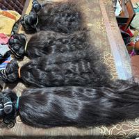 Cheveux humains bruts non traités, cheveux vierges naturels en vrac, extensions de cheveux humains du temple du sud de l'Inde