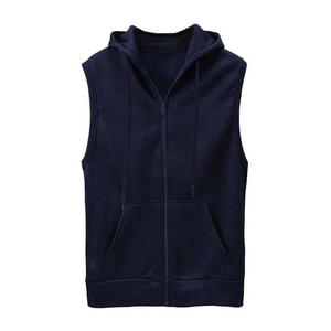Breathable <b>Sleeveless</b> Sports Custom Cotton <b>Hoodie</b> Regular Length Zipper <b>Men's</b> Hoodies with Pockets Gym Fitness <b>Men's</b> Clothing - Product Image 1