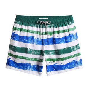 Pantalones cortos de playa con estampado de cintura elástica para hombre, transpirables, vacaciones de verano, ocio, pantalones cortos de pesca para hombre, pantalones cortos informales para hombre - Product Image 1