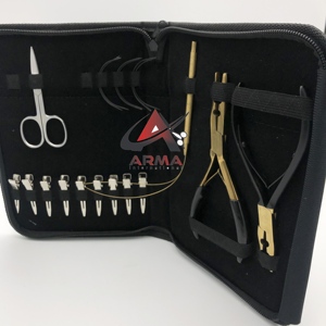 ชุดเครื่องมือสเตนเลสคีมตัดลูกปัดไมโครลิงค์สีดำชุดเครื่องมือสำหรับการต่อผมแบบทนทานออกแบบได้ตามต้องการ - Product Image 6