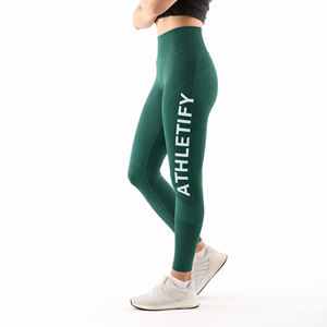 Leggings de yoga taille élastique moyenne coupe serrée soutien de compression évacuant la sueur pour la salle de sport et les vêtements de sport pour femmes - Product Image 1