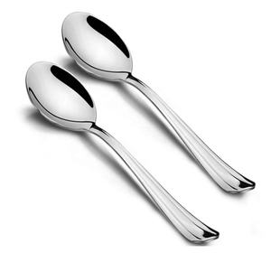 Serveurs à salade décoratifs plaqués or de luxe pour mariage au Portugal Design de luxe servant le dîner Restaurant cuillère à salade - Product Image 2