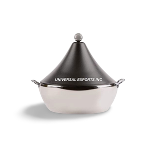 Calentador de alimentos de metal de acero inoxidable Diseño personalizado Cazuela hecha a mano Olla decorativa de metal con estilo clásico - Product Image 2