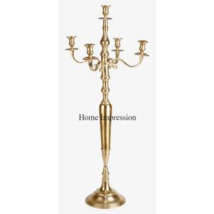 Bougeoirs en aluminium plaqué or de haute qualité avec miroir en verre transparent Candélabres à l'aspect attrayant - Product Image 2