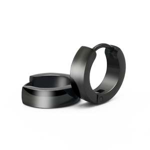 Jeulia <b>Gold</b> Plated Stainless Steel Hoop <b>Earrings</b> for <b>Men</b> with Zircon - Product Image 1
