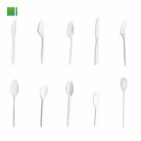Juego de Cubiertos Biodegradables de Almidón de Maíz, Tenedor, Cuchara y Cuchillo Desechables, Vajilla Ecológica Compostable para Fiestas y Catering