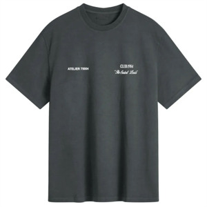 T-shirt Grey oversize DTF 100% cotone francese spugna 280 GSM girocollo retrò grafica t-shirt Premium Streetwear e moda urbana