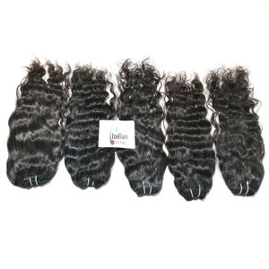 Extensiones de Cabello Humano Indio 100% de Alta Calidad a Precio de Mayoreo, Ondulado, Cutícula Alineada, Virgen Remy, de un Solo Donante, Sin Procesar - Product Image 1