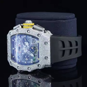 Montre automatique premium en moissanite avec diamant Montre Richard faite à la main Mouvement automatique de luxe glacé Montre personnalisée - Product Image 2