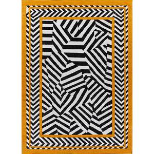 Alfombras de Lana Tejidas Planas Alhambra, Diseño Geométrico Kilim en Gris y Negro, Rectangulares Hechas a Mano para Sala de Estar, Pasillo -ADWP-13053 - Product Image 1