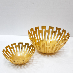 Bol japonais décoratif en céramique de qualité supérieure, très vendu, en aluminium, forme ronde, plaqué or, aspect moderne et luxueux - Product Image 3