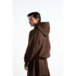 Sudadera con Capucha de Invierno Orgánica Y27 Heavy Boxy - Mocha [520 GSM] Talla XL, Bordado 3D, Tejido French Terry, Etiqueta Personalizada, Peso 500g, Serigrafía - Product Image 1
