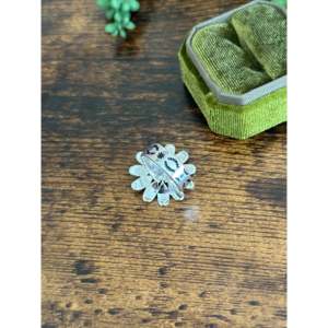 Southwest Handmade Onyx Sterling <b>Silver</b> Flower <b>Adjustable</b> Boho <b>Ring</b> - Product Image 5