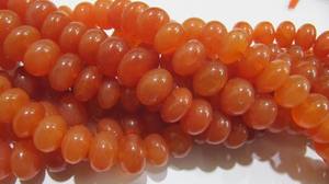 8 à 12 mm perles rondelle de cornaline naturelle couleur orange brin gradué lisse lisse 8 pouces de long - Product Image 3